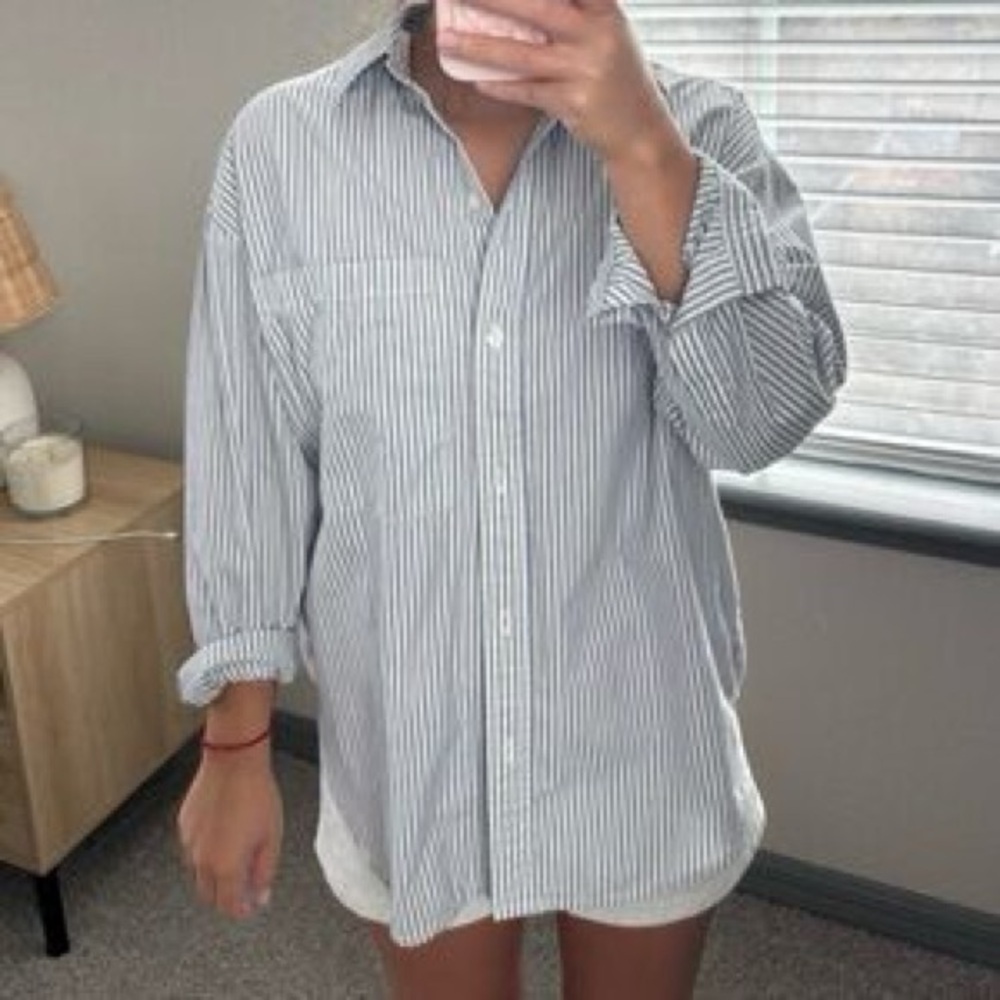 Nasty Gal Women’s blue Striped Shirt